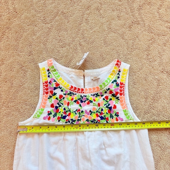 J.Crew White Embroidered 100% Linen Dress | Size 0 | NWT Vacation Boho Resort - Picture 9 of 10